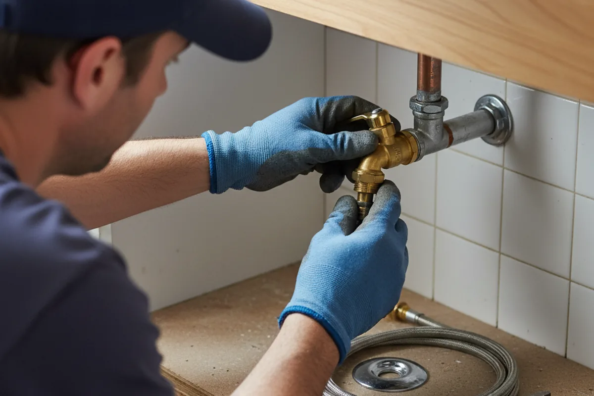 Shutoff valve and fitting work during Faucet and Fixture Repair in Vancourt